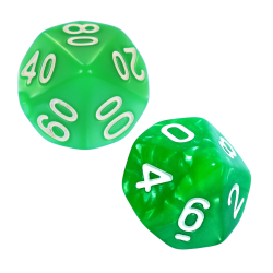 Set of 2 Dice D10 0-9 +...