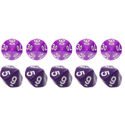Set of 10 Dice D10 0-9 +...