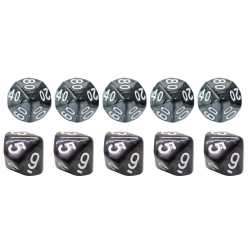 Set of 10 Dice D10 0-9 +...