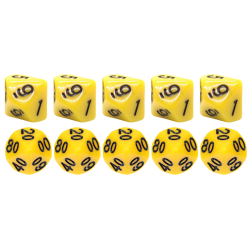 Set of 10 Dice D10 0-9 +...