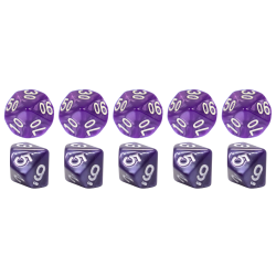 Set of 10 Dice D10 0-9 +...