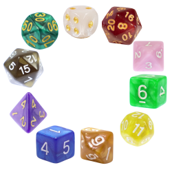 SET OF 10 RPG DICES D4 D6...