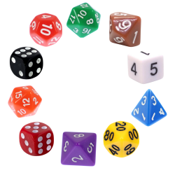 SET OF 10 RPG DICES D4 D6...