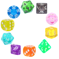 SET OF 10 RPG DICES D4 D6...
