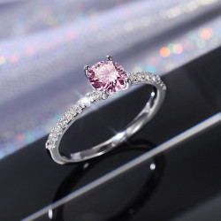 SILVER RING PINK BRILLIANT...