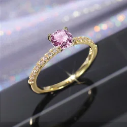 GOLD RING PINK DIAMOND...