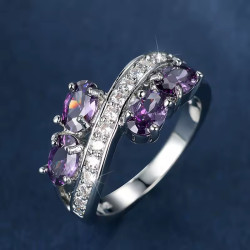 SILVER RING LILAC ZIRCONIA...