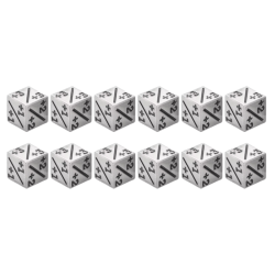SET OF 12 D6 DICES 1.6 CM...