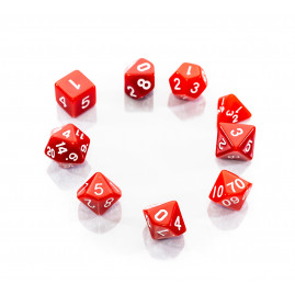 RPG Dice Red Set 9 Dice Dices